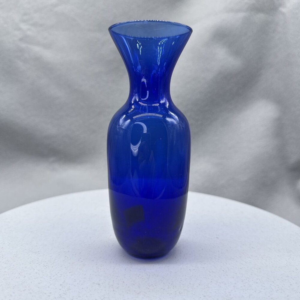 Randsfjord Glass Cobalt Blue Vase Mini 5.25" Made In Norway Original Sticker - Picture 4 of 7